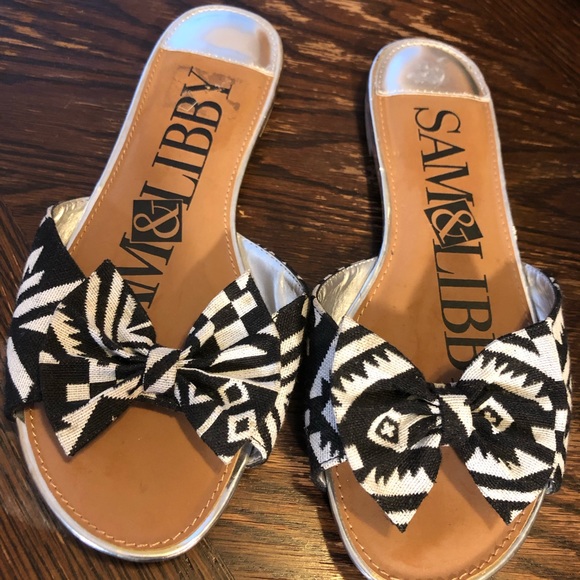 Sam & Libby Harper Bow Slide Sandals 7.5 - Picture 2 of 8